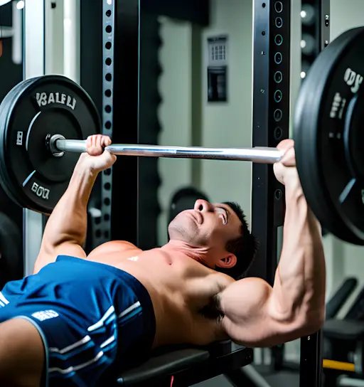 Man doing bench press in the gym