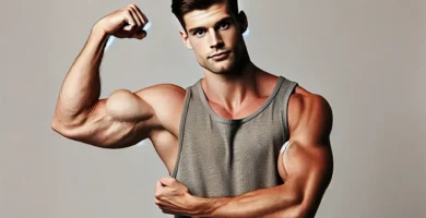hombre ensenando sus biceps musculosos