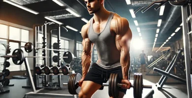 Hombre entrenando en gimnasio