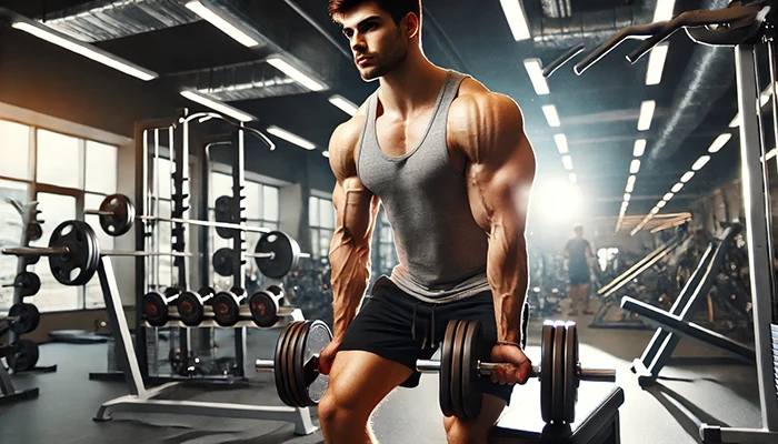 Hombre entrenando en gimnasio