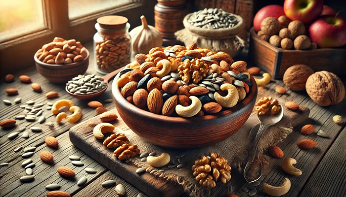 bol con frutos secos y semillas