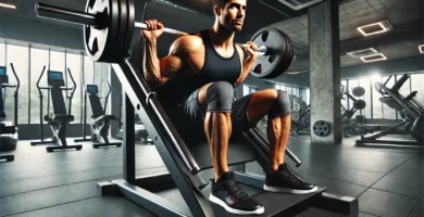 Un hombre entrenando piernas en un gimnasio