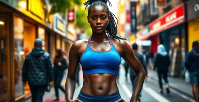 Un mujer ensenando su abdomen marcado