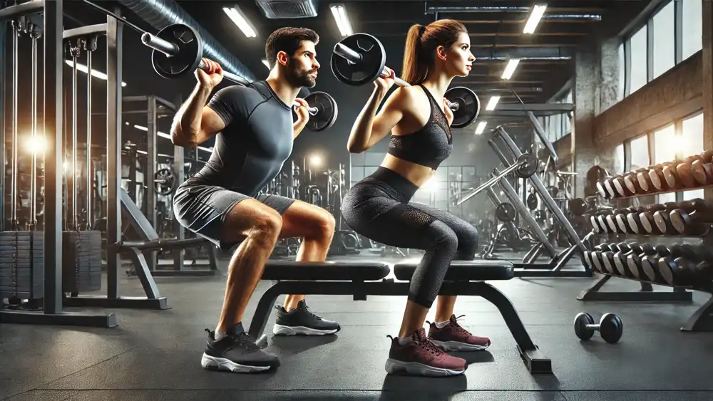 Una pareja haciendo Hip Thrust