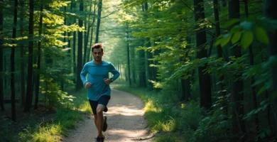Un hombre joven corriendo una maratón