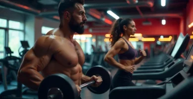 Una persona haciendo ejercicios de musculación versus una persona en una cinta de correr